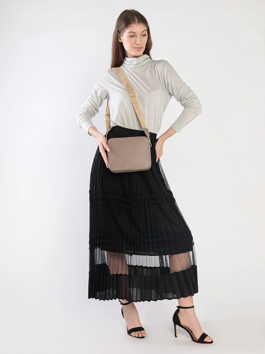 Сумка-мини темно-бежевого цвета